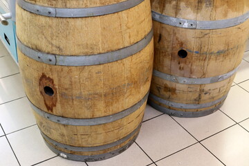 Two hundred -liter barrel for storing and transporting liquids.