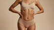 © triocean - Healthy fit slim woman's body, close up of perfect abdomen, studio shot.