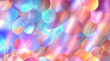Poster - Abstract holographic waves on the iridescent background