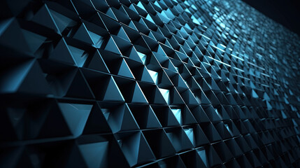 Poster - Abstract background with structure of neon triangles and technology style.