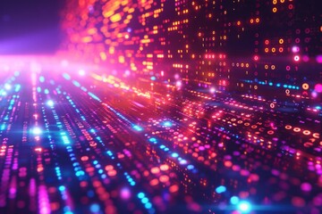 Digital Binary Technology Background created with Generative AI