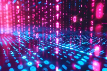 Digital Binary Technology Background created with Generative AI