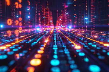 Digital Binary Technology Background created with Generative AI