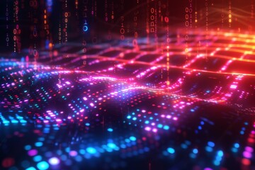 Digital Binary Technology Background created with Generative AI