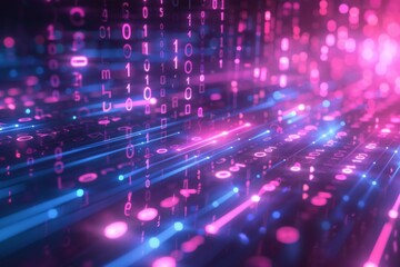 Digital Binary Technology Background created with Generative AI
