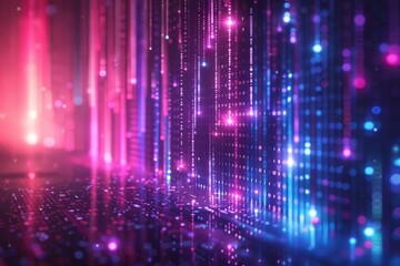Digital Binary Technology Background created with Generative AI