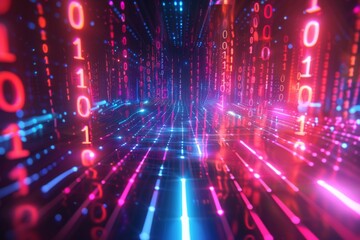 Digital Binary Technology Background created with Generative AI
