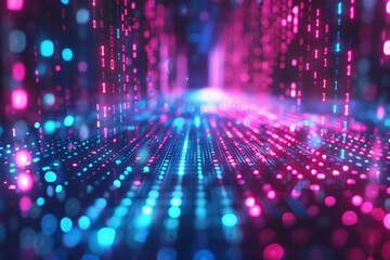 Digital Binary Technology Background created with Generative AI
