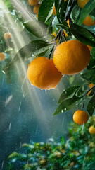 Canvas Print - oranges on tree