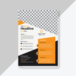 © MahmudaAkter - Modern corporate A4 size flyer design with yellow, black and white color or creative brochure template design for  marketing, business proposal, promotion,advertise, publication, cover page.