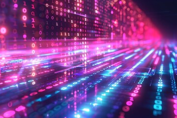 Digital Binary Technology Background created with Generative AI