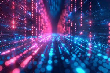 Digital Binary Technology Background created with Generative AI