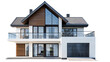 © OpticalDesign - Modern suburban house png, isolated on white on transparent background, simple home suburban home hd