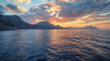 Early morning sunrise over the sea 