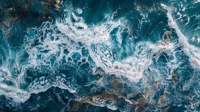 Top view aerial photo of an amazingly beautiful sea landscape 