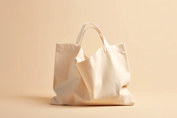 beige canvas tote bag displayed against a neutral background showing its simple and minimalist desig