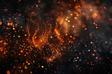 Poster - A blurry image of a fiery scene with sparks flying everywhere