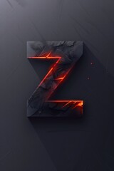 Poster - A close-up shot of a letter 'z' with red lights illuminating its surface