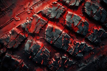 Poster - A detailed view of a vibrant red and black design, suitable for use in various creative projects