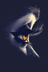 Poster - A detailed view of an eye with a feather resting on the eyelid, suitable for use in editorial or advertising contexts