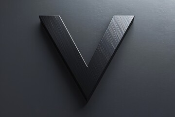 Aufkleber - A stylized 'V' shape created by a black symbol on a dark background