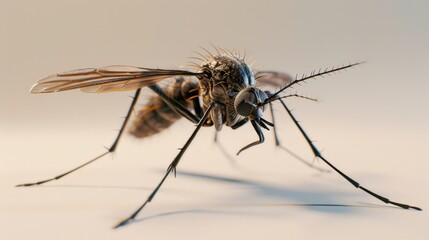 Poster - A detailed shot of a mosquito on a white surface