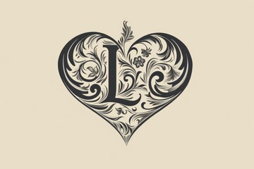 Aufkleber - A simple illustration of a heart in monochrome colors