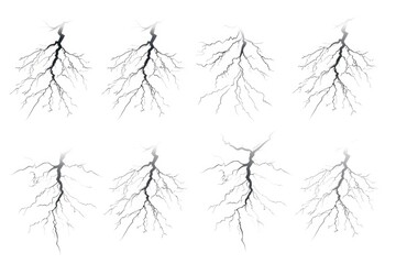 Poster - Close-up shot of lightning bolts on a white surface