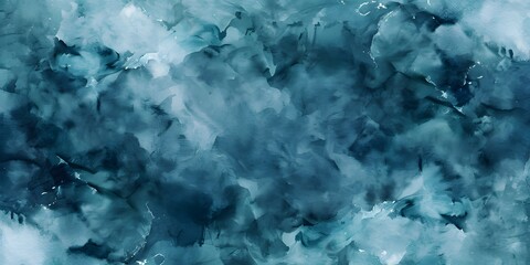 Wall Mural - abstract teal watercolor background with dark blue stormy clouds ai generative