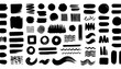 © Split - vector brushes black and white abstract wave and line patterns – a diverse collection of hand-drawn strokes, curves, and textures in various shapes and designs