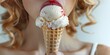 © tanapat - Closeup of a womans tongue licking an ice cream cone, high resolution, isolated on white background, vibrant colors and playful mood