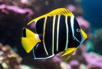 Wall Mural - A view of an Angel Fish in the sea