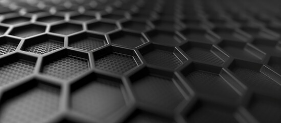 black or greyscale geometric honeycomb hexagon mesh background