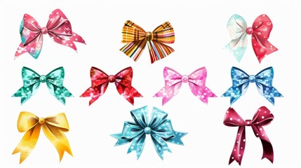 Poster - Collection of bright bows with unmerged elements.

