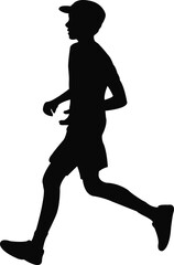 Sticker - a boy running body silhouette vector