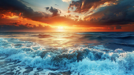 Beautiful seascape at sunset background Composition of nature