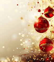 Canvas Print - Christmas background with golden balls