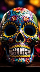 Human skulls are full of colorful variations, generative ai