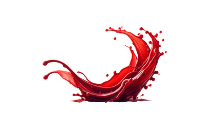 Wall Mural - Red splash isolated  on the transparent background.