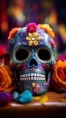 Human skulls are full of colorful variations, generative ai