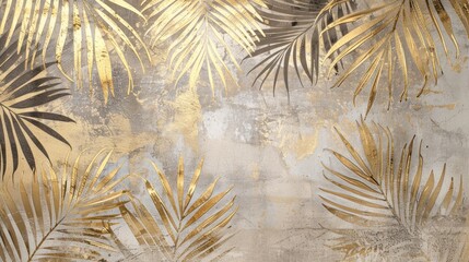 golden palm leaves wallpaper