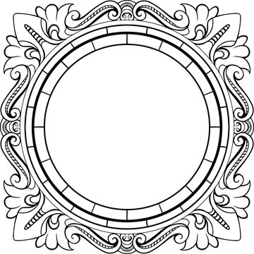 Vintage Luxury Frame Ornament Line Art Element