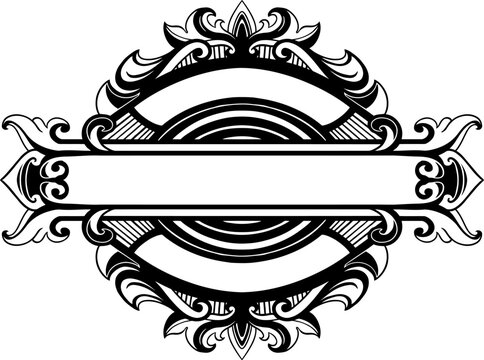 Vintage Luxury Frame Ornament Line Art Element