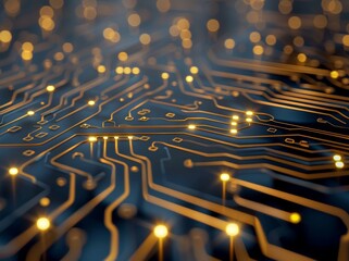 Poster - An abstract illustration of data flowing through a network of nodes, background with binary code and AI algorithms, futuristic technology wallpaper.