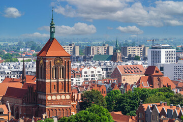 Poster - St. John's Cathedral and Gdansk cityscape