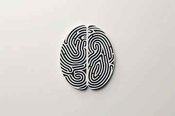 Poster - A view of the brain and fingerprint from above. Identity and uniqueness are concepts associated with the brain.