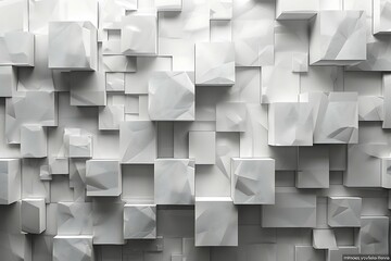 Poster - Abstract background of a lot of silver polycarbonate sheets of metal. 3D cubic background