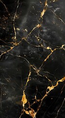 Wall Mural - Abstract marble background fluid art black, gold colours background. AI generated illustration