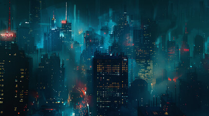 Wall Mural - night in the city