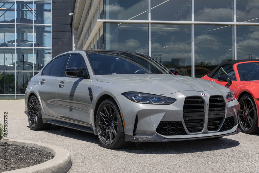 BMW M3 Competition display at a dealership. BMW offers the M3 ...